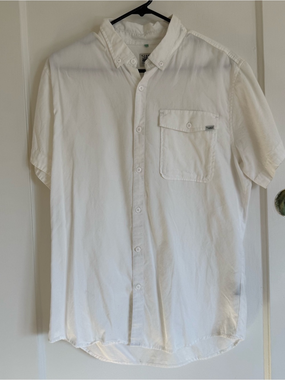 Lost White Short-Sleeve Button-Down Shirt
